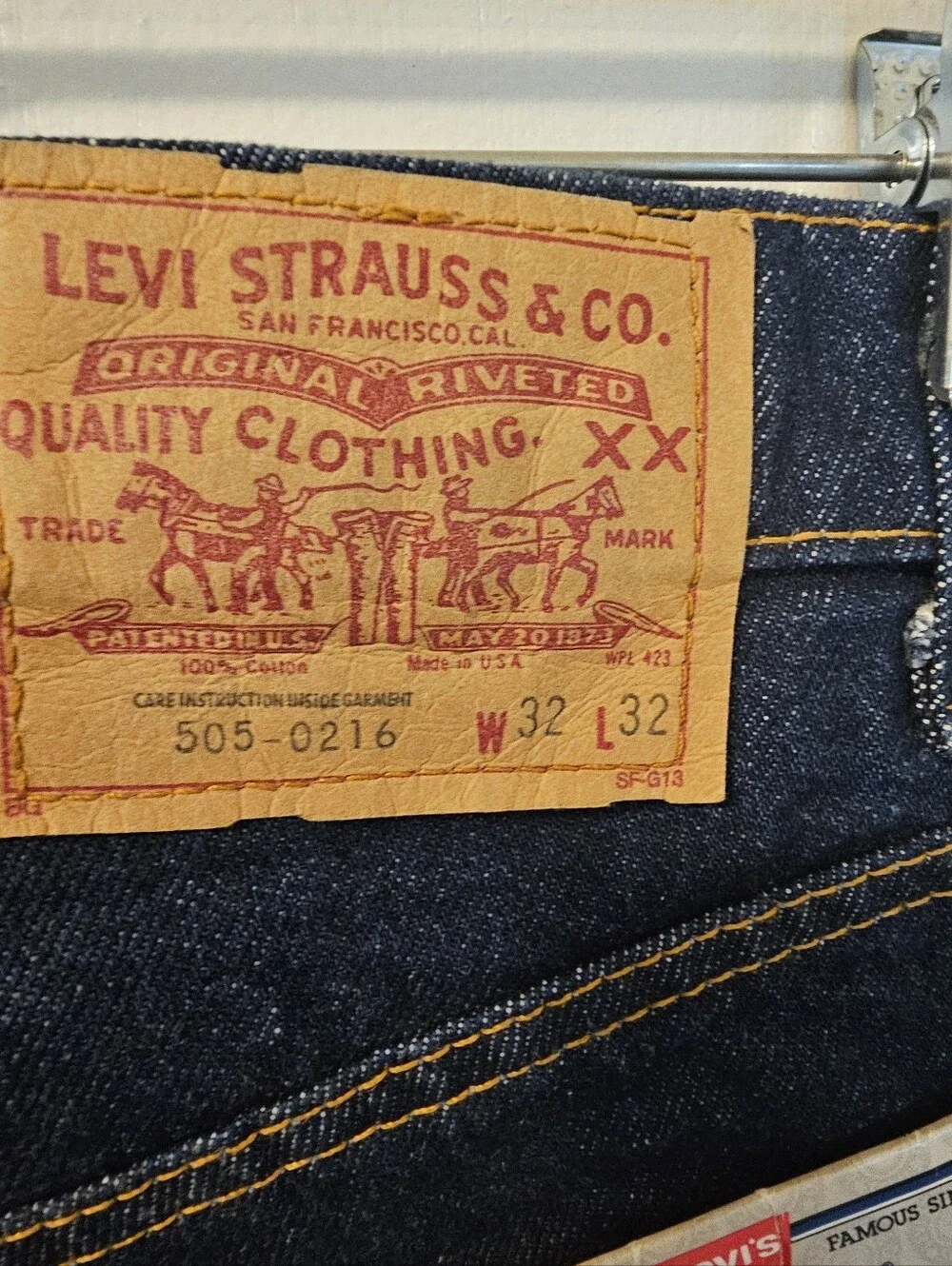 Levi's Vintage 1989  505-0216 Blue Denim Straight Leg Jeans Men's Size 32x32 NWT